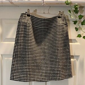 Talbots Black and White Checkered A-Line Skirt